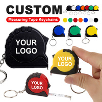 Cinta Métrica Personalizada al por Mayor con Logotipo, Mini Cinta Métrica de Acero Portátil de 1 Metro con Llavero, Herramienta de Regalo Promocional para Empresas