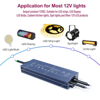 Controlador LED de 300W 12V, Triac 0-10V PWM, Regulable, IP67 Impermeable, Entrada AC 100-130V para Iluminación Exterior