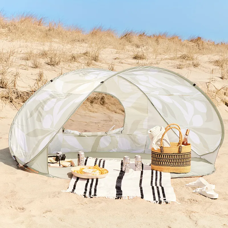 Sombrilla de cubierta automática portátil UV 50 + refugio, carpa de playa con estampado personalizado Pop-Up para bebé, acampada, novedad