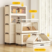 Armoire de rangement sans assemblage requis, multi-niveaux, pour vêtements et couettes, extra-large, en plastique pliable, pour chambre à coucher