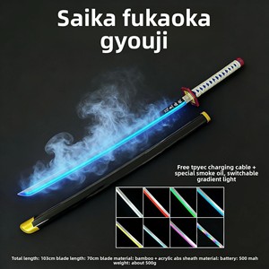 <span class=keywords><strong>Épée</strong></span> en bois <span class=keywords><strong>Tanjiro</strong></span> à effet de fumée, accessoire de cosplay lumineux, sabre laser Nichirin, jouet <span class=keywords><strong>épée</strong></span> Shusui, <span class=keywords><strong>épée</strong></span> d'anime - Product Image 1