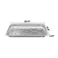 Barquette en aluminium peu profonde pleine grandeur, 50 pièces, jetable, profondeur 1,57 pouce, qualité alimentaire supérieure, marque Yaoshi