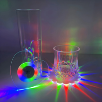 Sous-verre LED Lumineux pour Boissons, Modes de Lumière Colorée et Blanche, Sous-verre LED pour Cadeau de Fête, Mariage, Décoration de Comptoir de Bar