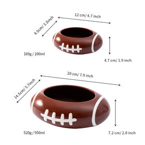 Juego de Tazones de Cerámica Personalizados para Rugby, Color Marrón Oscuro, 8 Pulgadas, Plato para Aperitivos para Fiestas, Hoteles, Café, Té y Eventos - Product Image 3