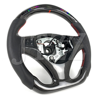 Volant de voiture personnalisé en cuir perforé et fibre de carbone avec affichage LED pour BMW E36 E46 E81 E87 E91 E92 E93 2005-2012