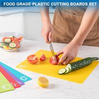 Ensemble de planches à découper pliables multicolores antidérapantes et flexibles LC, compatibles lave-vaisselle, tapis de découpe de cuisine, ustensiles de cuisine en plastique