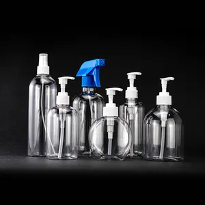 Bouteille vide en plastique Transparent pour le lavage à la main, 24/410 ml, avec 3 bouteilles en PET, vente en gros, économique, 250