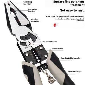 Professional Electrician's Pliers - 2-in-1 <strong>Long</strong> <strong>Nose</strong> &amp; Diagonal Cutter with Metric Measurement &amp; Wire Stripping Jaws - Product Image 2