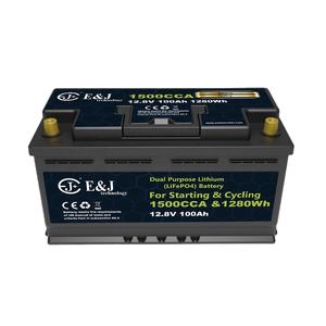 <span class=keywords><strong>1500</strong></span> CCA 12V 100Ah Bluetooth Batería de arranque LiFePO4 de doble propósito para Auto Campervan Marine - Product Image 2