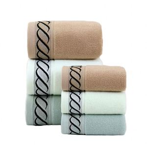 Ensemble de serviettes de luxe blanches pour la maison, serviettes de visage, de main et de cheveux pour hôtel, serviettes de bain 100% coton, vente en gros pour le sport - Product Image 2