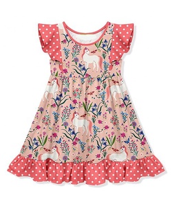 Robe d'été pour petites filles, imprimé floral fraise, vêtements pour enfants en gros - Product Image 2