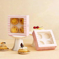 Boîte en carton jetable pour tartelettes aux œufs, qualité alimentaire, avec logo personnalisé, pour pâtisseries portugaises et desserts