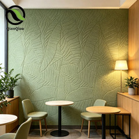 Panneau mural acoustique décoratif QIANQIAO en PET, motif feuille botanique en relief, écologique, pour appartement, hôpital, bureau, intérieur