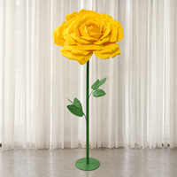 Support de fleurs géant en papier jaune, fleurs artificielles pour décoration de mariage, événements, présentation florale commerciale, vitrine de centre commercial