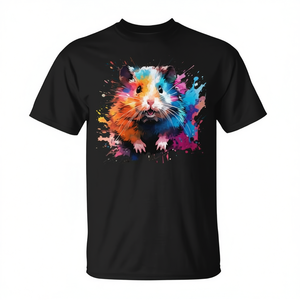 T-shirt coloré Splash Art Syrian Hamster pour les amoureux des animaux - Product Image 2