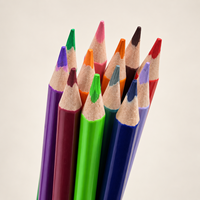 Crayons de couleur sans bois EN71 de 7,5 pouces, non toxiques, idéaux pour les enfants, les écoliers, fournitures scolaires, vente en gros, 40 pièces, personnalisables