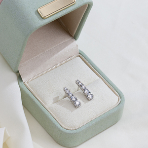 Boucles d'oreilles en diamant rondes Messi Jewelry MSE-879 PT950 pour femmes - Product Image 3