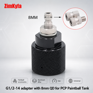 อะแดปเตอร์เติมแก๊สอลูมิเนียมอัลลอยสีดำ ZimaKyfa CQJT-GT เกลียว G1/2-14 สำหรับตัวควบคุม HPA CO2 ขนาด 8 มม. แบบถอดเร็ว ตัวผู้/ตัวเมีย ช่องต่อ 1 - Product Image 4
