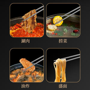 Baguettes en acier inoxydable 304, 36 cm, extra longues, antidérapantes, carrées, pour la cuisine et les plats chauds - Product Image 4