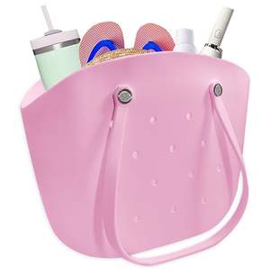 กระเป๋ายางชายหาดขนาดใหญ่กันน้ำน้ำหนักเบาซักได้ทนทานกระเป๋าโท้ทผู้หญิงยางสำหรับสระว่ายน้ำชายหาดยิม - Product Image 1