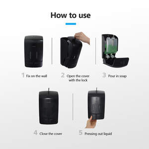 Hotel Badezimmer Wand montage Nachfüllbarer Doppelkopf tank Manueller Flüssig seifensp ender für Shampoo Dusch gel - Product Image 5