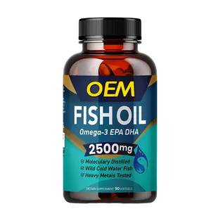 Nhãn hiệu riêng cung cấp chất lượng hàng đầu biển sâu dầu cá Omega 3 Softgel DHA EPA viên nang