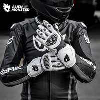 Gants en cuir super tissu Alien Monster Guantes GT Gants tout-terrain CE Écran tactile Ignifuges Gants de moto pour GT