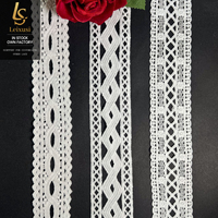 LEIXUSI 4,5 cm en stock, dentelle soluble dans l'eau en soie de lait, bordure de dentelle double face pour robe de mariée et accessoires vestimentaires