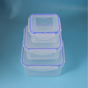 BPA Free 3 pz/set di plastica trasparente quadrato porta alimenti contenitore Kit per microonde lavastoviglie congelatore - Product Image 1