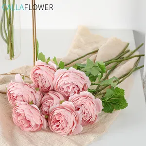 Seide Ranunculus Vorbauten Weiß Künstliche Blume Bush Hochzeit Hause Dekoration