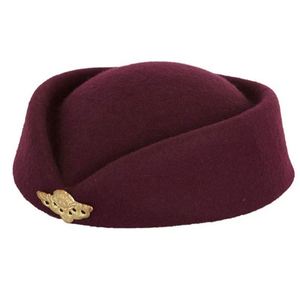 Wholesale Hotel Front Desk Etiquette Flight Attendant <b>Hat</b> Performance Aviation Stewardess Felt Fedora <b>Hats</b> Women - Product Image 1