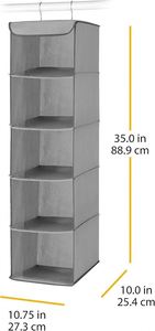 Organizador de Armario Colgante de Tela Plegable, Almacenamiento Colgante de 5 Estantes, Bolsa de Almacenamiento Multifuncional de Tela No Tejida - Product Image 3