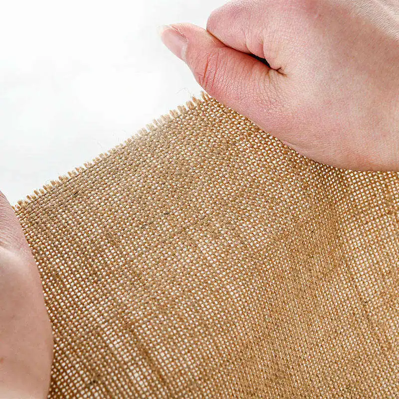 Tissu de jute laminé de velours auto-adhésif de jute tissé non-tissé élastique