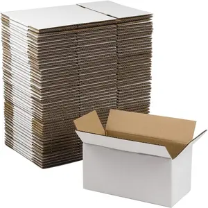 Grosir kotak kemasan kotak daur ulang putih cetak kustom kotak pengiriman besar untuk bisnis kecil