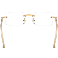 Gafas Borregls de cuerno de búfalo para hombre, montura cuadrada de diseñador, gafas de sol sin montura para mujer, gafas ópticas sin marco 908