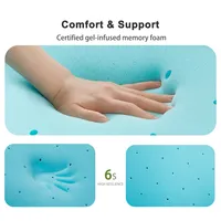 Surmatelas en Mousse à Mémoire de Forme de 3 Pouces, Taille King Queen, avec Gel et Charbon de Bambou, Éponge Haute Densité pour Meubles
