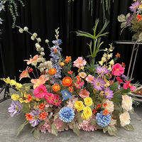 FL-486 gros Arrangement Floral rose rangée de fleurs roses pour Table de mariage pièce maîtresse allée fête événement décor