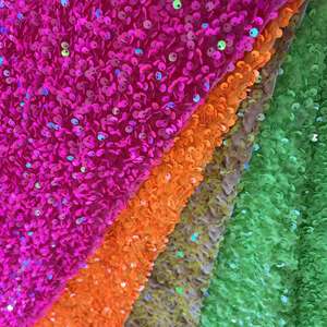 Renkli yeni moda parti elbise pullu kumaş Encaje bordado brillante yumuşak kadife pullu kumaşlar - Product Image 6