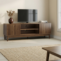 Meuble TV moderne du milieu du siècle pour téléviseurs de 55/65 pouces, centre de divertissement avec rangement, console multimédia pour salon et chambre