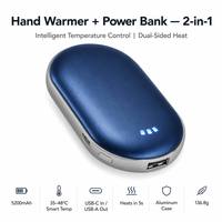 Calentador de Manos Eléctrico con Banco de Energía de 5200mAh 35-48 ° Calentador Inteligente C Smart Temp de Doble Cara, Recargable por USB-C en 5 Segundos, de Aluminio, OEM