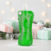 Bouteille d'eau de football avec impression de logo, 500 ml, pliable, en plastique, sac à bouteille d'eau durable, impression personnalisée, bouteille pliable