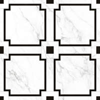 Carrelage en porcelaine émaillée polie, design jet d'eau, lignes blanches et noires élégantes, 32x32 pouces, pour sol de hall d'entrée de villa, durable