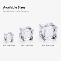 Moule à glaçons carrés réutilisables en PMMA coloré – Breloques transparentes de haute qualité de 20 mm (2 cm/2,5 cm/3 cm) – Plusieurs tailles pour boissons