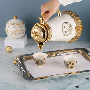 Bouteille en verre arabe LVC-1000 pour café avec <span class=keywords><strong>dessin</strong></span>, doublure en verre rose, thermos isolé sous vide - Product Image 3