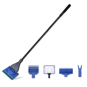 Outils de nettoyage d'aquarium 5 en 1, ensemble de nettoyage de réservoir, filet de poisson, grille, grattoir d'algue, brosse, éponge, nettoyage de verre