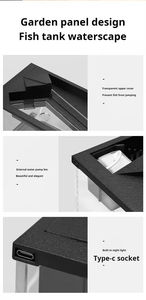 Groothandel 20 Gallon Ultra Heldere Vis Aquarium Bureau Decoratief Vis Aquarium Modern Zoutwater Vis Aquarium met Waterpomp - Product Image 6