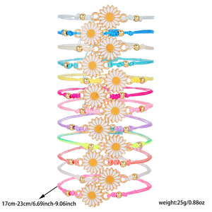 Fashion <b>String</b> <b>Bracelets</b> 12-Piece Colorful Woven Set With Sunflower Pendant Unisex Jewelry Gift - Product Image 4