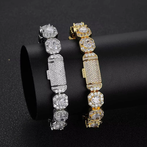 Accessories 10mm <b>Love</b> Zircon Rock Sugar <b>Bracelet</b> Hip Hop Men's <b>Bracelet</b> Accessories Tanjing - Product Image 4