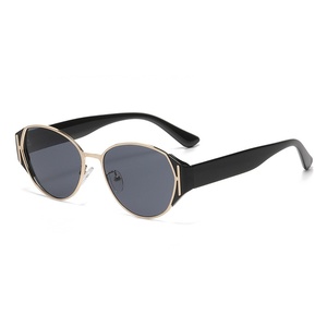 Óculos de Sol Versáteis UV400 Jet 9461: Novo Estilo Europeu-Americano, Óculos Ovais Modernos com Armação de Metal, Personalidade e Moda - Product Image 1