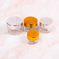 Tarros de vidrio de doble tapa al por mayor en stock, tarros de crema para ojos de 10 ml con tapa a prueba de niños, tarros cuadrados de crema de 5 ml